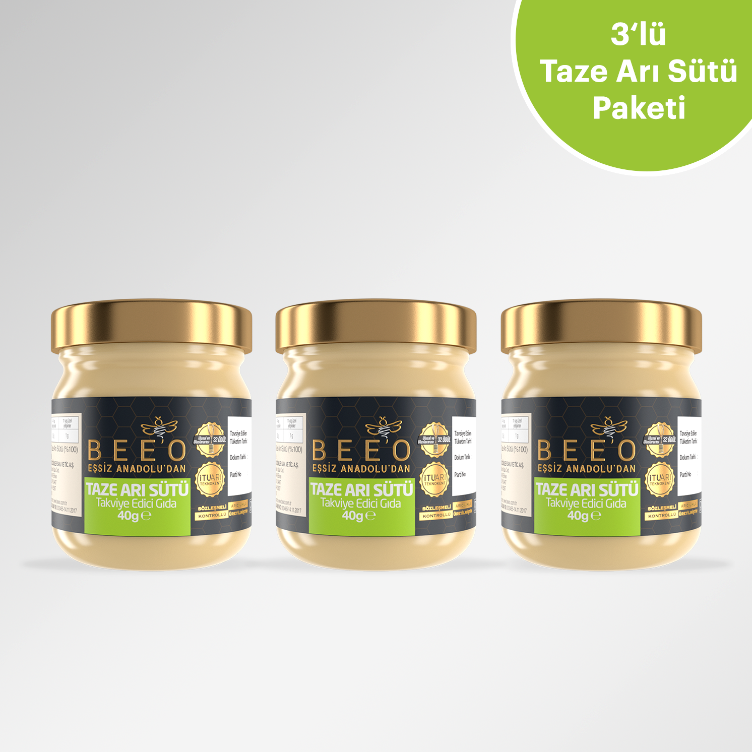BEEO Taze Arı Sütü Paketi 3'lü