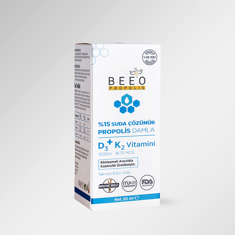 d3 k2 vitamini suda çözünebilir propolis damla