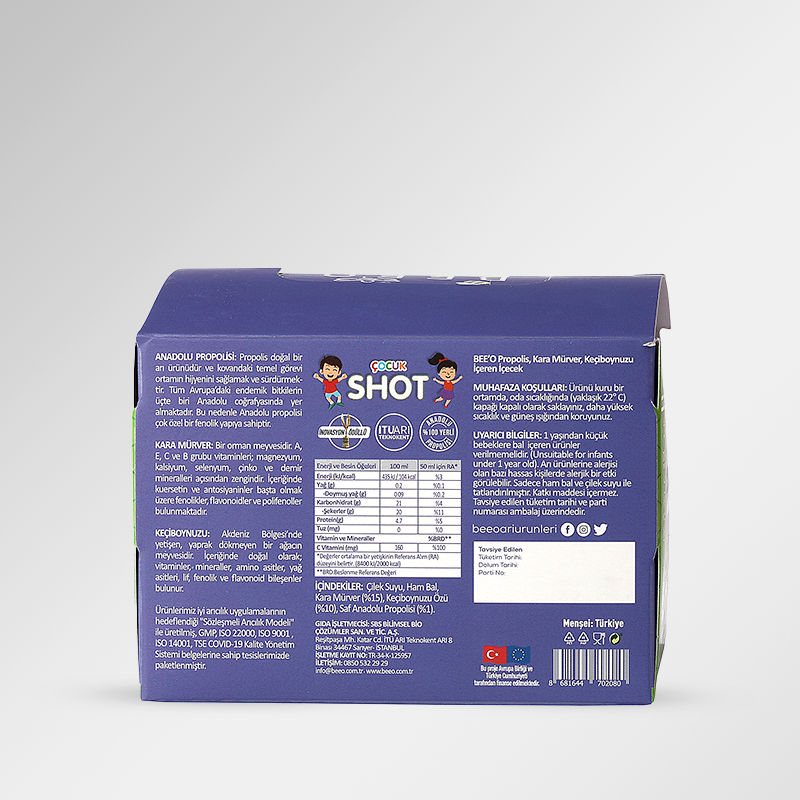 Propolisli Karamürverli Çocuk Shot