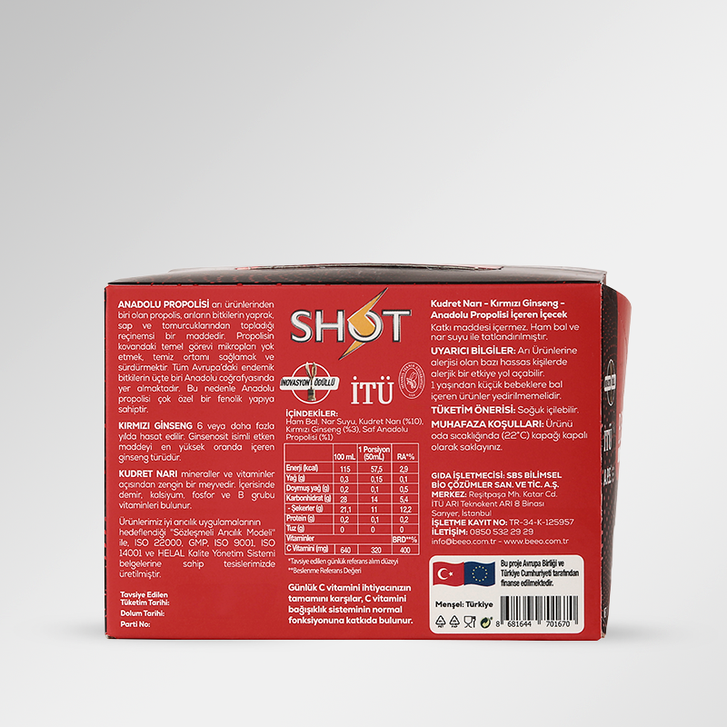 Organik Kudret Narı Propolis Shot Beeo