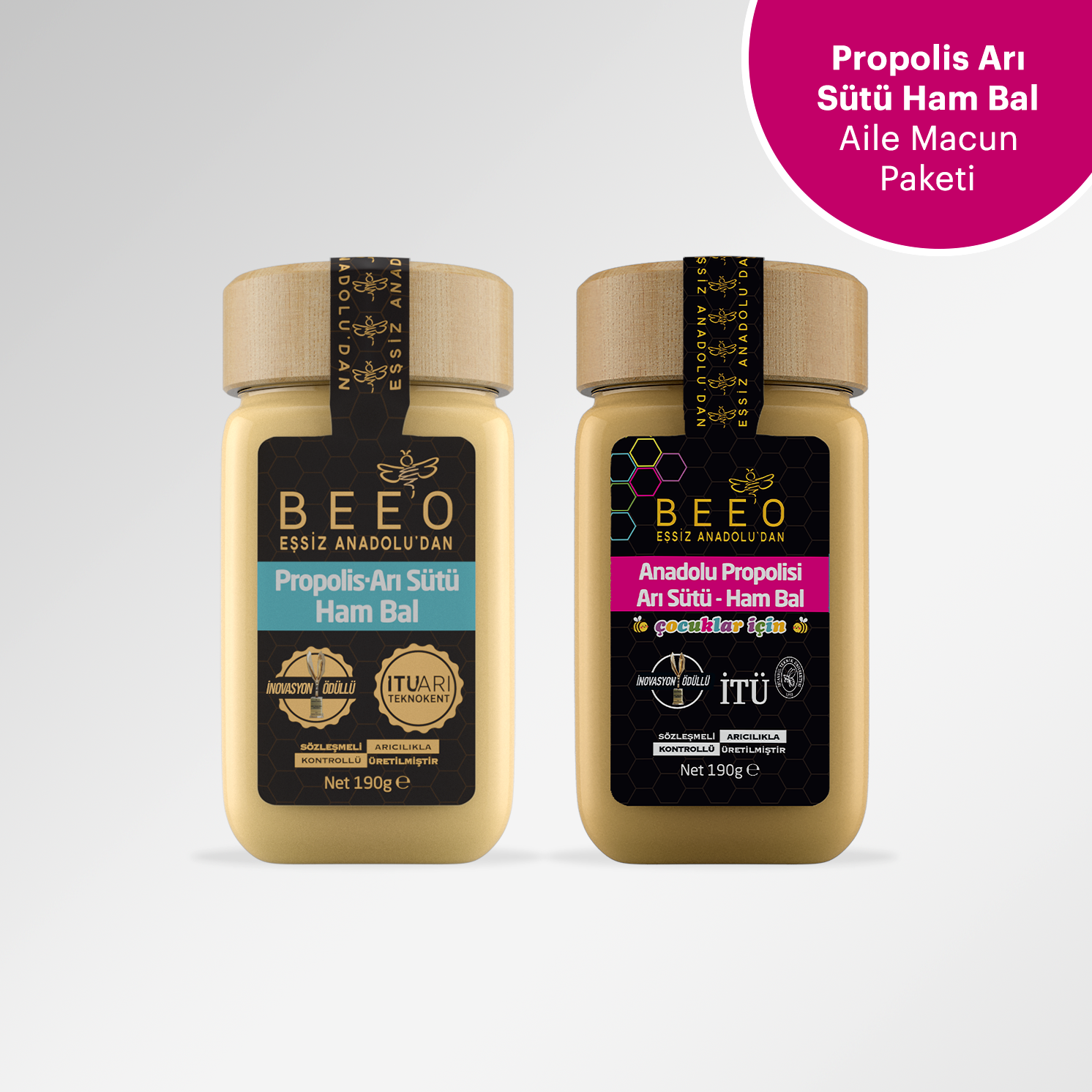BEEO Propolis Arı Sütü Ham Bal Aile Macun Paketi